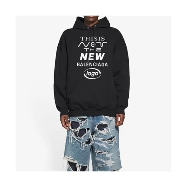 Balenciaga Mm/Wm Logo Cotton Hoodie Black - 발렌시아가… - 1