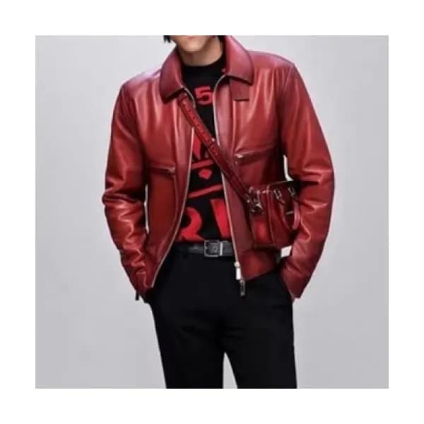 Berluti Mens Casual Leather Jackets Red - 벨루티 202… - 1