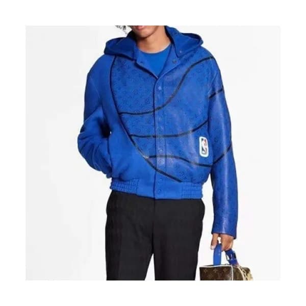 Louis vuitton Mens Logo Leather Jackets Blue - 루이… - 1