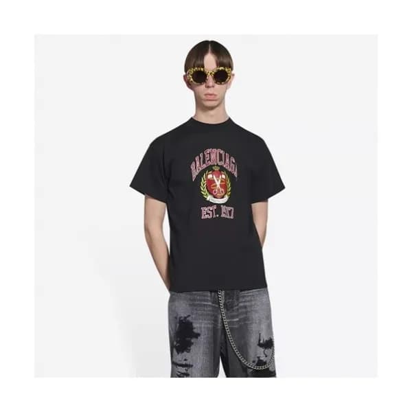Balenciaga Mm/Wm Logo Cotton Short Sleeved Tshirt… - 1