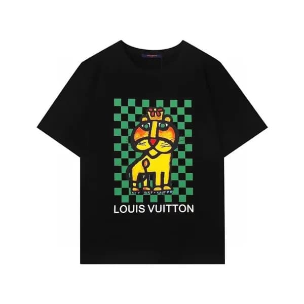 루이비통 남성 크루넥 블랙 반팔티 - Mens Black Tshirts - lou03985… - 1