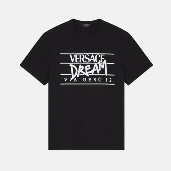 베르사체 남성 크루넥 블랙 반팔티 - Mens Black Tshirts - ver0883x - 1