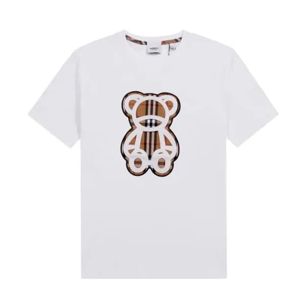버버리 남성 크루넥 화이트 반팔티 - Mens White Tshirts - Bur04277… - 1