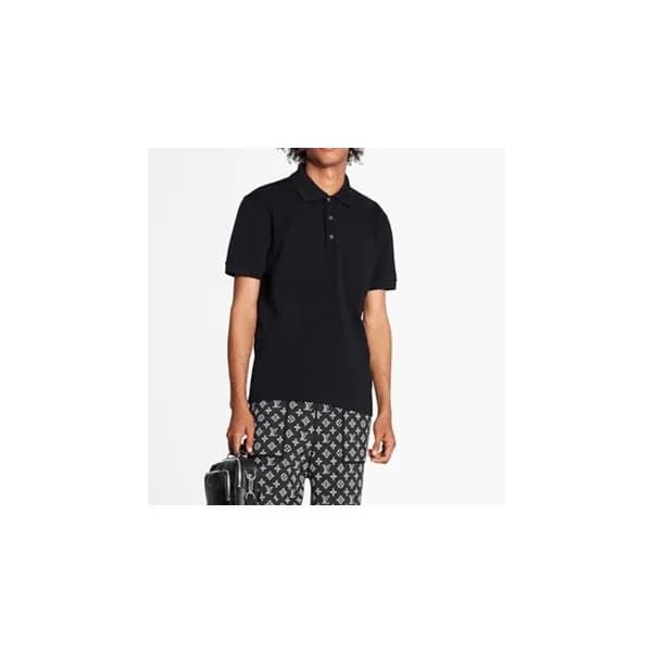 루이비통 남성 블랙 폴로 반팔티 - Mens Black Tshirts - lou04161x - 1