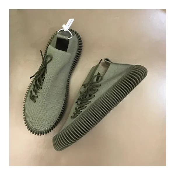 보테가베네타 남/녀 모던 카키 스니커즈 - Bottega Veneta Unisex Khak… - 1