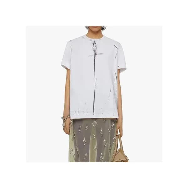 지방시 남성 크루넥 화이트 반팔티 - Mens White Tshirts - giv0747x - 1