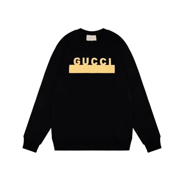 구찌 남/녀 캐쥬얼 블랙 맨투맨 - Unisex Black Tshirts - Guc0502… - 1