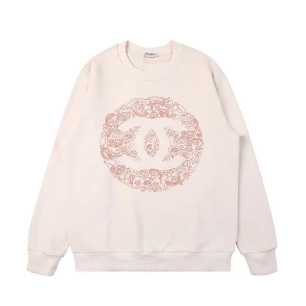 샤넬 남/녀 캐쥬얼 아이보리 맨투맨 - Unisex Ivory Tshirts - cnl09… - 1