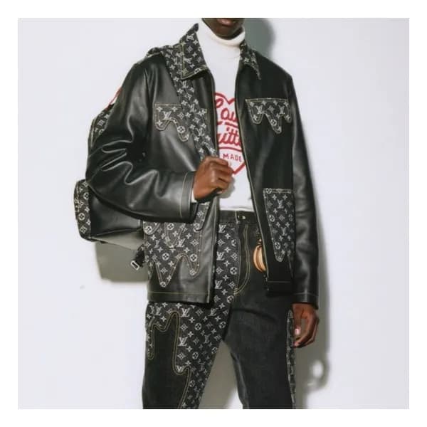루이비통 남성 블랙 가죽 자켓 - Louis vuitton Mens Black Jacket… - 1