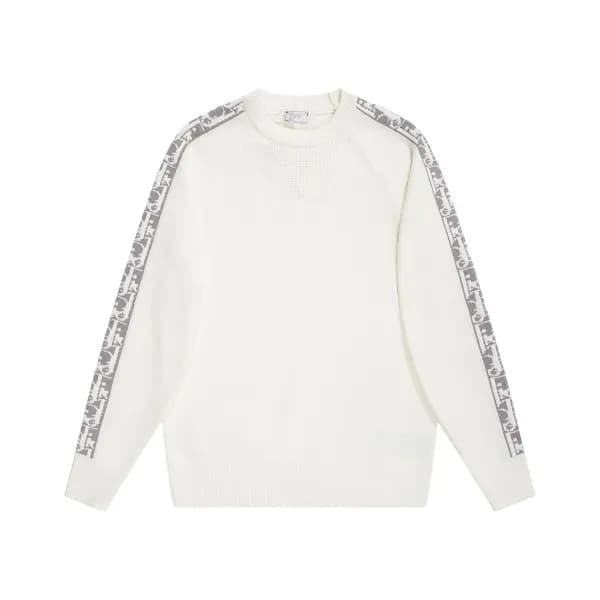 디올 남성 크루넥 화이트 스웨터 - Dior Mens White Sweaters - di0… - 1