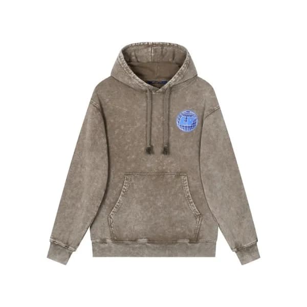 루이비통 남자 베이직 카멜 후드티 - Louis vuitton Mens Camel Hood… - 1