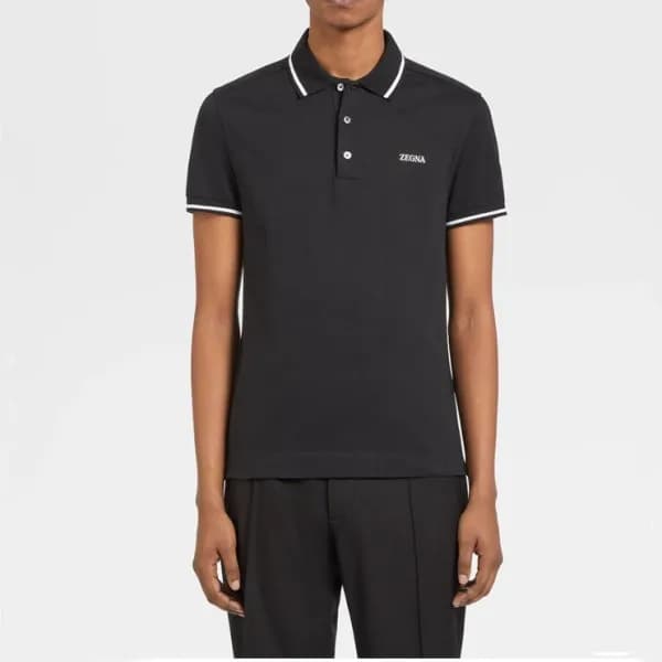 제냐 남성 블랙 폴로 반팔티 - Zegna Mens Black Tshirts - ze60x - 1