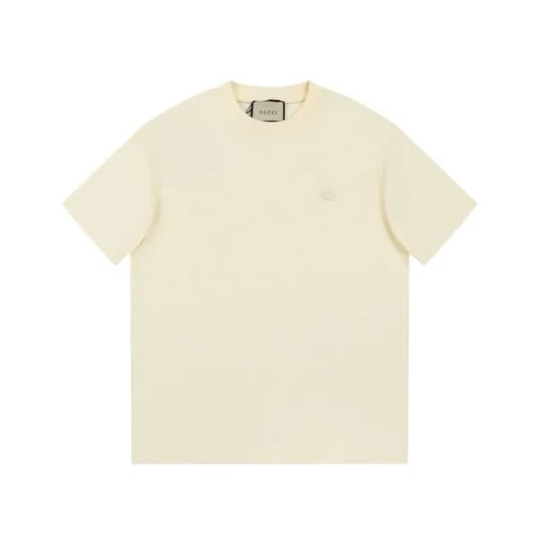 구찌 남/녀 아이보리 크루넥 반팔티 - Gucci Unisex Ivory Short sle… - 1