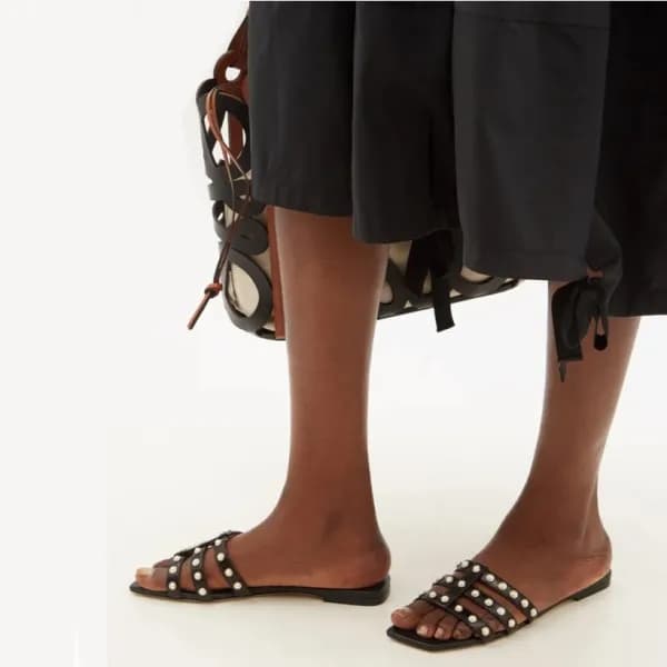 지미츄 여성 블랙 슬리퍼 - Jimmy Choo Womens Black Slippers -… - 1