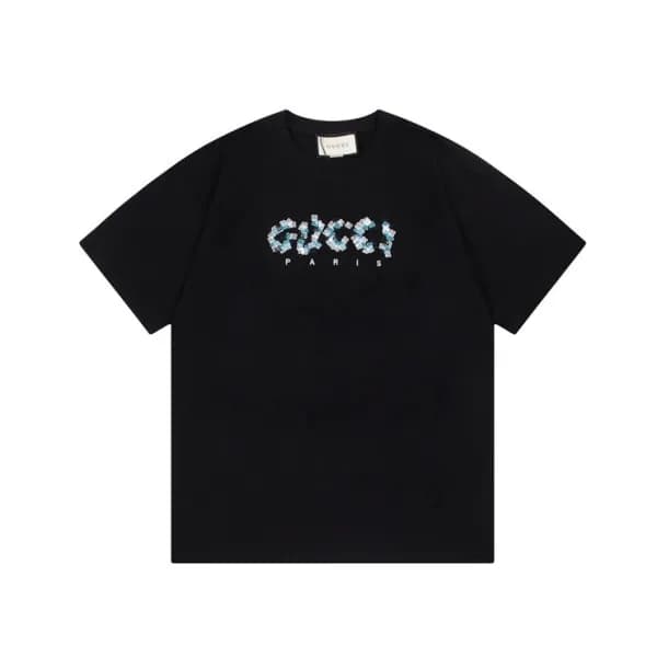 구찌 남/녀 블랙 크루넥 반팔티 - Gucci Unisex Black Short sleev… - 1