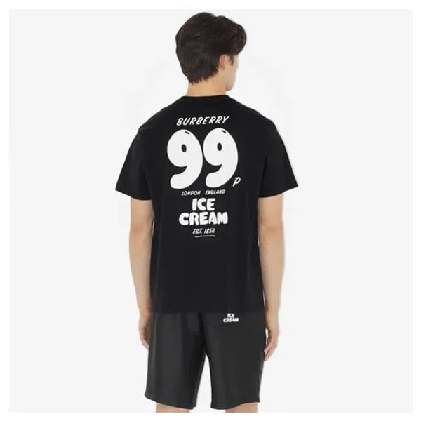 버버리 남성 블랙 크루넥 반팔티 - Burberry Mens Black Short Slee… - 1