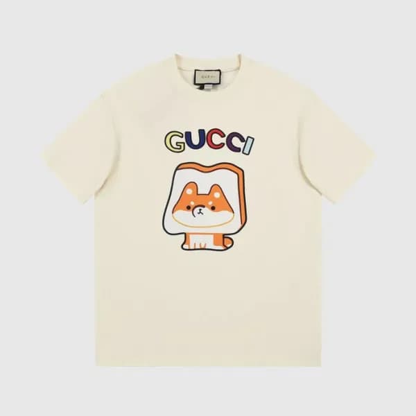 구찌 남/녀 아이보리 크루넥 반팔티 - Gucci Unisex Ivory Short sle… - 1