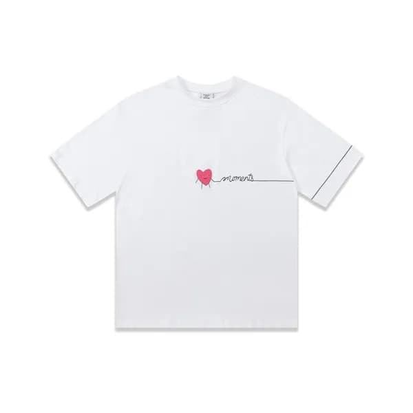 베트멍 남/녀 트렌디 화이트 반팔티 - Vetements Unisex White Tshir… - 1