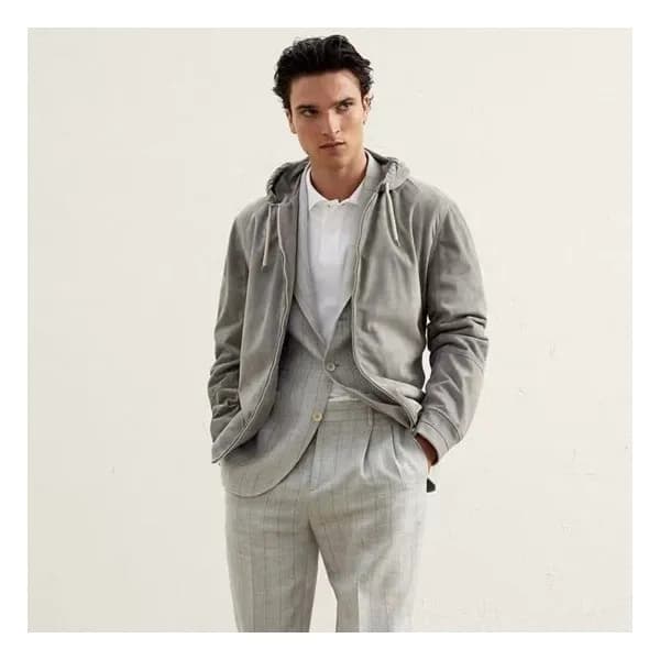 브루넬로쿠치넬리 남성 그레이 자켓 - Brunello Cucinelli Mens Gray … - 1