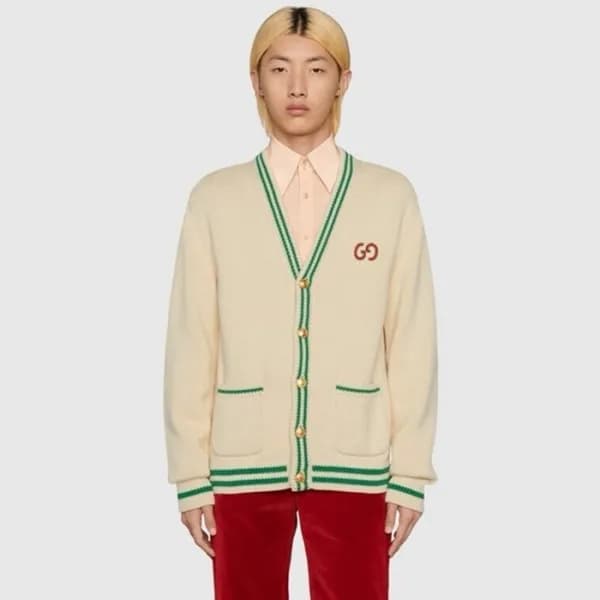 구찌 남성 아이보리 브이넥 가디건 - Gucci Mens Ivory Cardigan - g… - 1