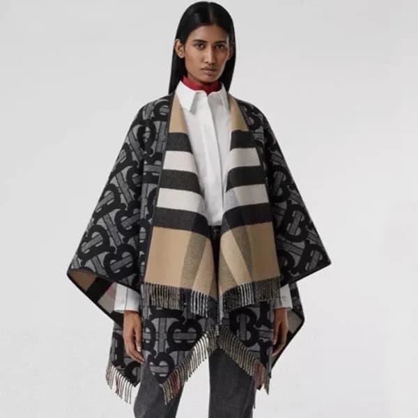 버버리 여성 베이지 양면 판쵸 - Burberry Womens Beige Pancho - … - 1