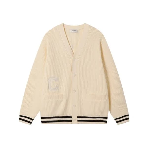 셀린느 남/녀 아이보리 브이넥 가디건 - Celine Unisex Ivory Cardiga… - 1