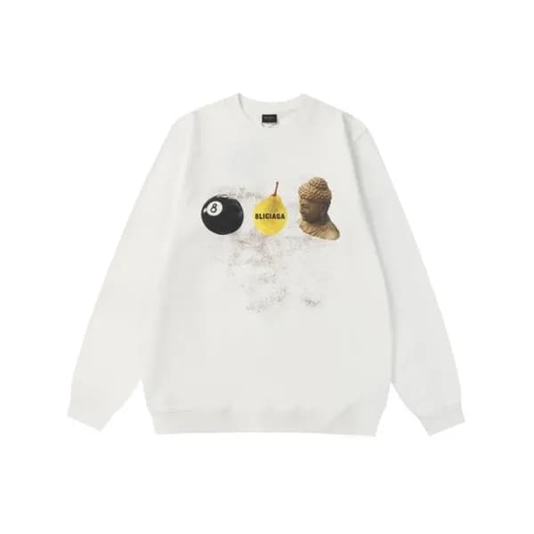 발렌시아가 남성 화이트 맨투맨 - Balenciaga Mens White Tshirts -… - 1