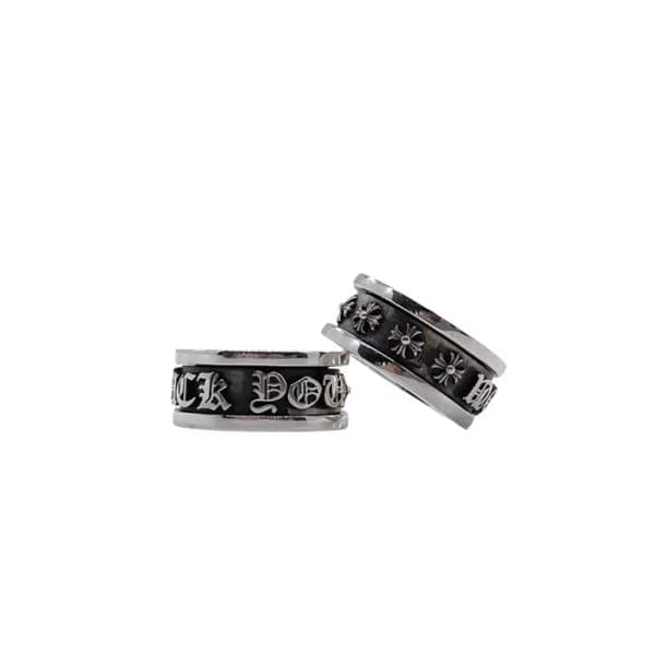크롬하츠 남성 화이트 골드 반지 - Chrome Hearts Mens White Gold … - 1
