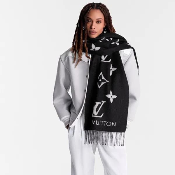루이비통 여성 블랙 머플러 - Louis vuitton Womens Black Muffle… - 1