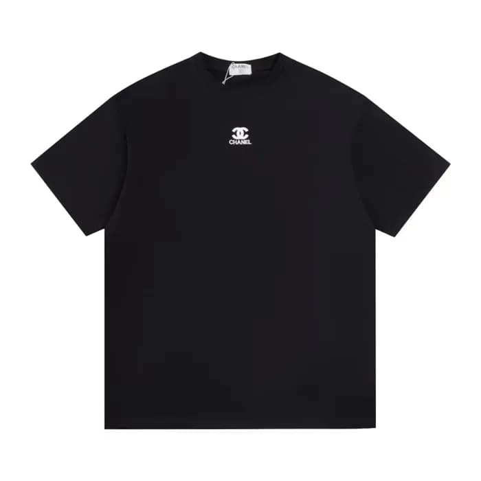 샤넬 남/녀 블랙 반팔티 - Chanel Unisex Black Tshirts - chc5… - 1