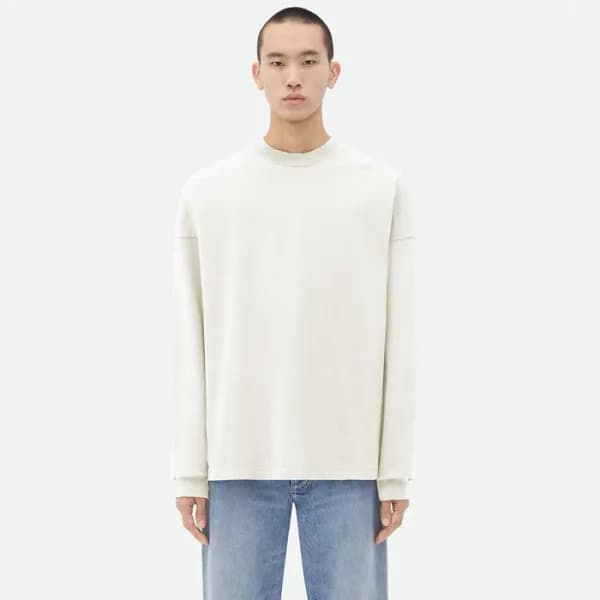 보테가베네타 남성 화이트 맨투맨 - Bottega Veneta Mens White Tshi… - 1