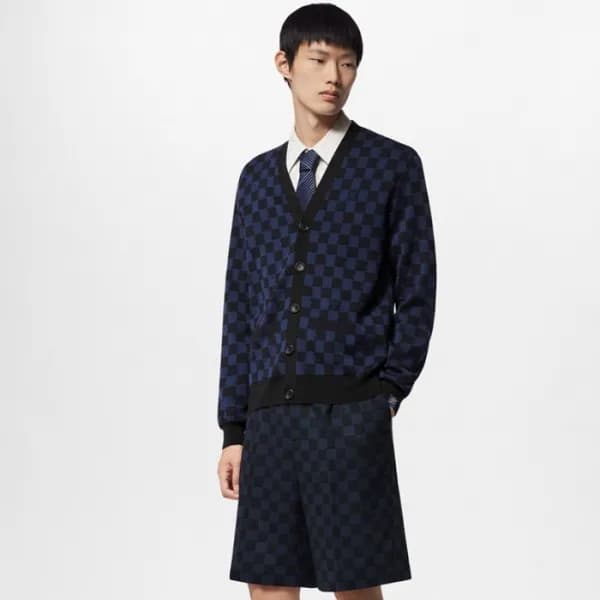 루이비통 남성 브이넥 가디건 - Louis vuitton Mens V-neck Cardig… - 1