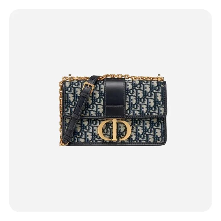 디올 30 몽테인 블루 오블리크 자카드 체인백 - Dior 30 Montaigne Obli… - 1