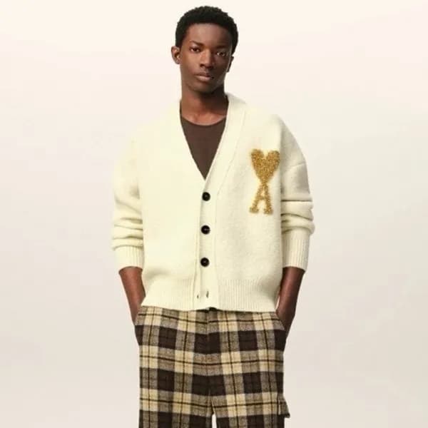 아미 남/녀 브이넥 가디건 - Ami Unisex V-neck Cardigan - amc4…