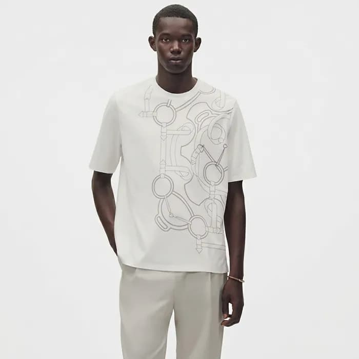 에르메스 남성 라운드 반팔티 - Hermes Mens Round Tshirt - hec54… - 1