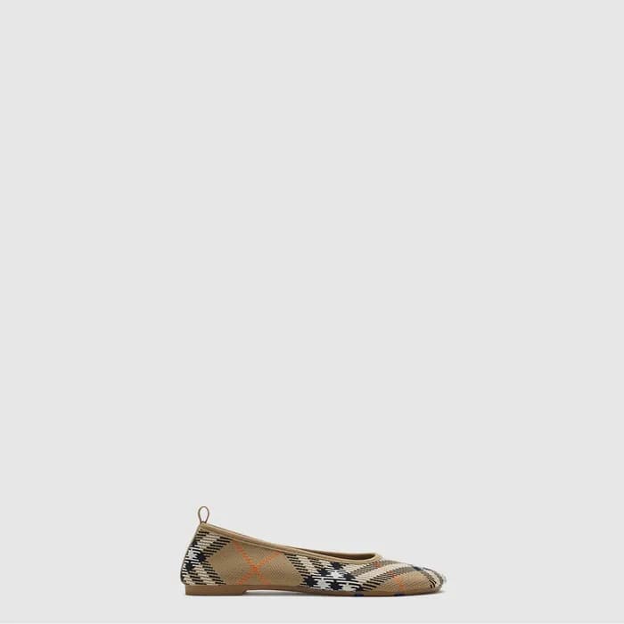 버버리 여성 체크 니트 베이비 발레리나 - Burberry Womens Check Knit… - 1