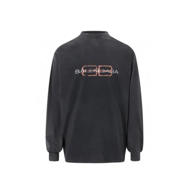 발렌시아가 남성 라운드 긴팔티 - Balenciaga Mens Round Tshirt - … - 1