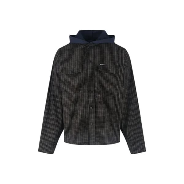 발렌시아가 남성 체크 후드티 - Balenciaga Mens Flanner Hoodie -… - 1