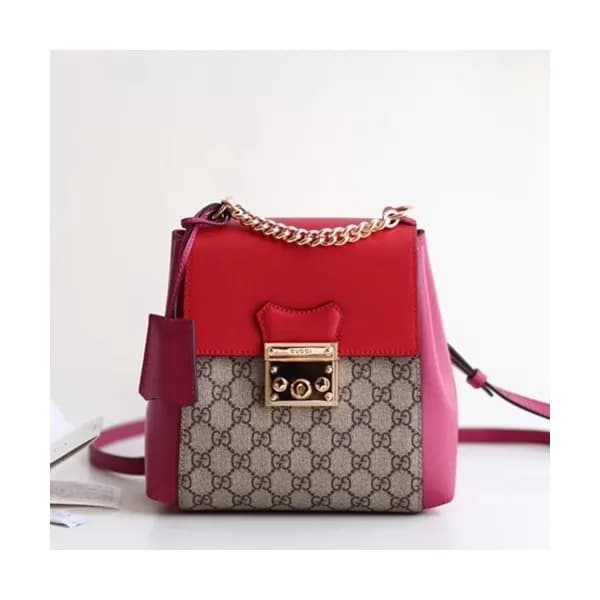Gucci Supreme Pad Lock Women Back Pack,21.5CM - 구찌… - 1