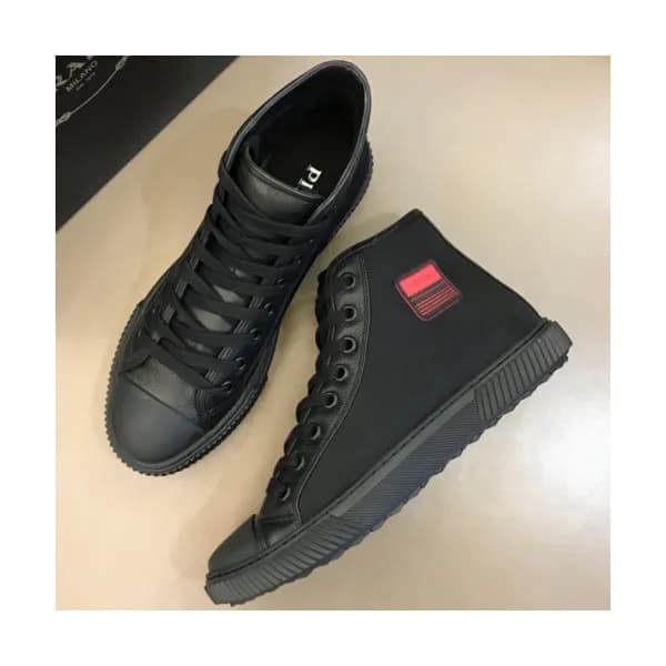 PRADA 2018 MENS LEATHER ACE ANKLE SKEAKERS - 프라다 남… - 1