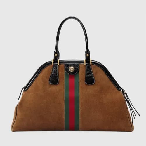 Gucci Large Re Belle Suede Top Handle Tote Bag,51C… - 1