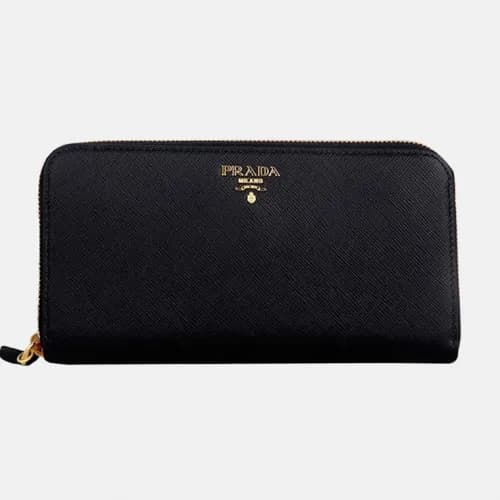 Prada 2018 Ladies Saffiano Leather Zippy Long Purs…