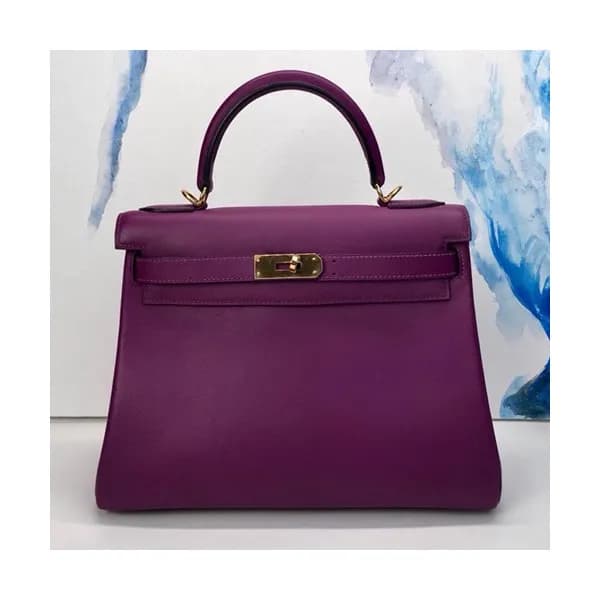 Hermes Kelly Swift Leather Tote Shoulder Bag ,28cm… - 1