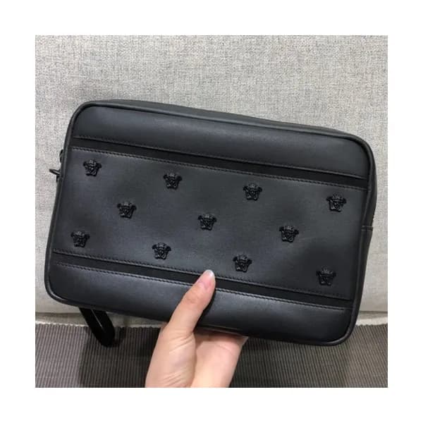 Versace Leather Clutch Bag,26CM - 베르사체 레더 남성용 클러치백… - 1