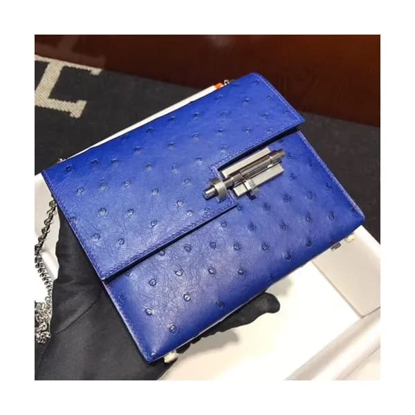 Hermes Verrou Ostrich Leather Shoulder Bag - 에르메스 … - 1