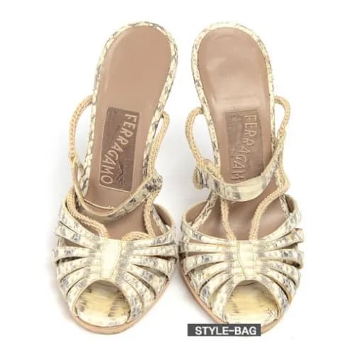 Ferragamo 2019 Womens Strap Snake Leather Sandal -… - 1