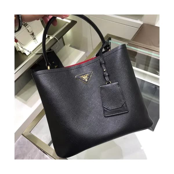 Prada 2019 Double Saffiano Tote Shoulder Bag,27cm … - 1