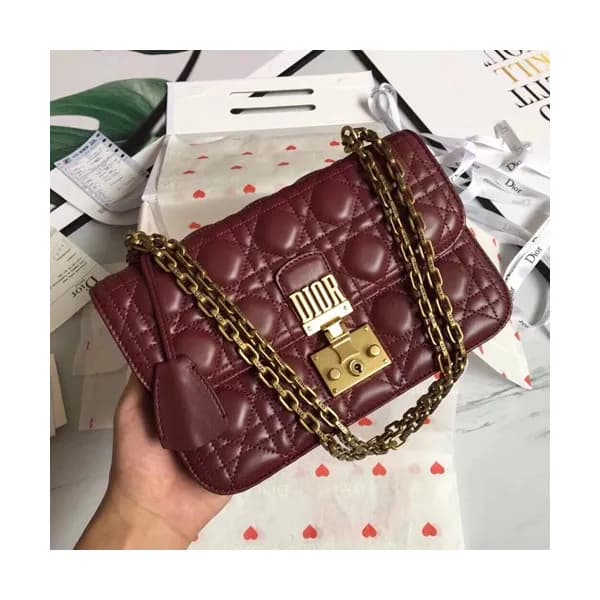 Dior 2019 Addict Leather Chain Shoulder Bag ,24CM … - 1
