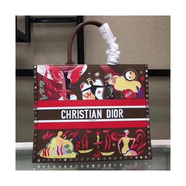 Dior 2019 Women Leather Book Tote Shopper Bag ,41.… - 1