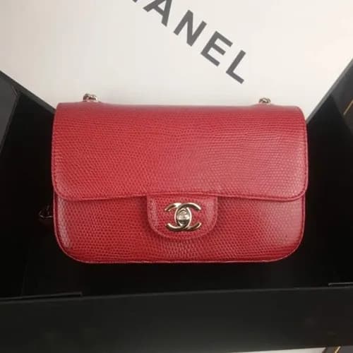 Chanel 2019 Lizard Leather Chain Shoulder Bag - 샤넬… - 1